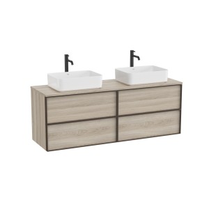 Inspira meuble 4 tiroirs pour vasques à poser 1600 mm pin blanc texturé - ROCA A852523546 