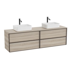 Inspira meuble 4 tiroirs pour vasques à poser 2000 mm pin blanc texturé - ROCA A852524546 