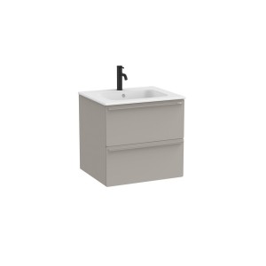 Volia unik meuble 2 tiroirs gris mat et lavabo en céramique blanc mat 600 mm - ROCA A852535510 