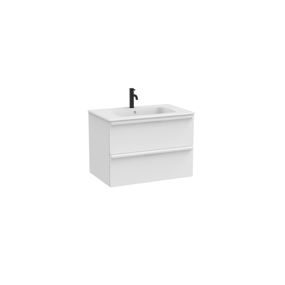 Volia unik meuble 2 tiroirs blanc mat et lavabo en céramique blanc mat 800 mm - ROCA A852536509 