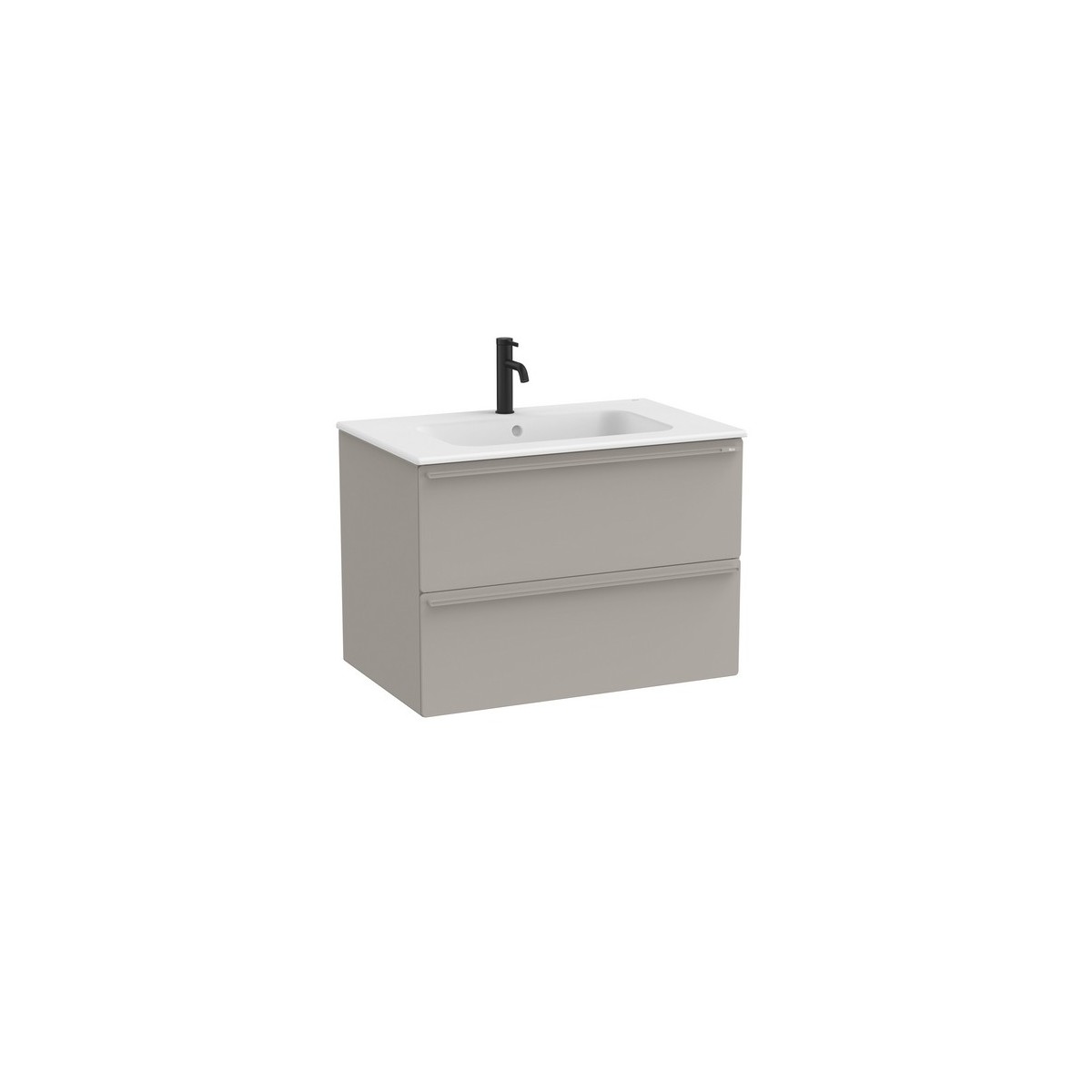 Volia unik meuble 2 tiroirs gris mat et lavabo en céramique blanc mat 800 mm - ROCA A852536510 