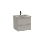 Volia unik meuble 2 tiroirs gris mat et lavabo en céramique gris mat 600 mm - ROCA A852539510 