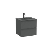 Volia unik meuble 2 tiroirs onyx mat et lavabo en céramique onyx mat 600 mm - ROCA A852539531 