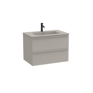 Volia unik meuble 2 tiroirs gris mat et lavabo en céramique gris mat 800 mm - ROCA A852540510 