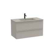Volia unik meuble 2 tiroirs gris mat et lavabo en céramique gris mat 1000 mm - ROCA A852541510 