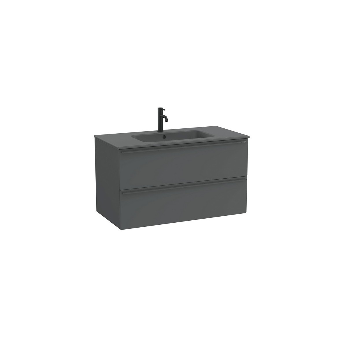 Volia unik meuble 2 tiroirs onyx mat et lavabo en céramique onyx mat 1000 mm - ROCA A852541531 