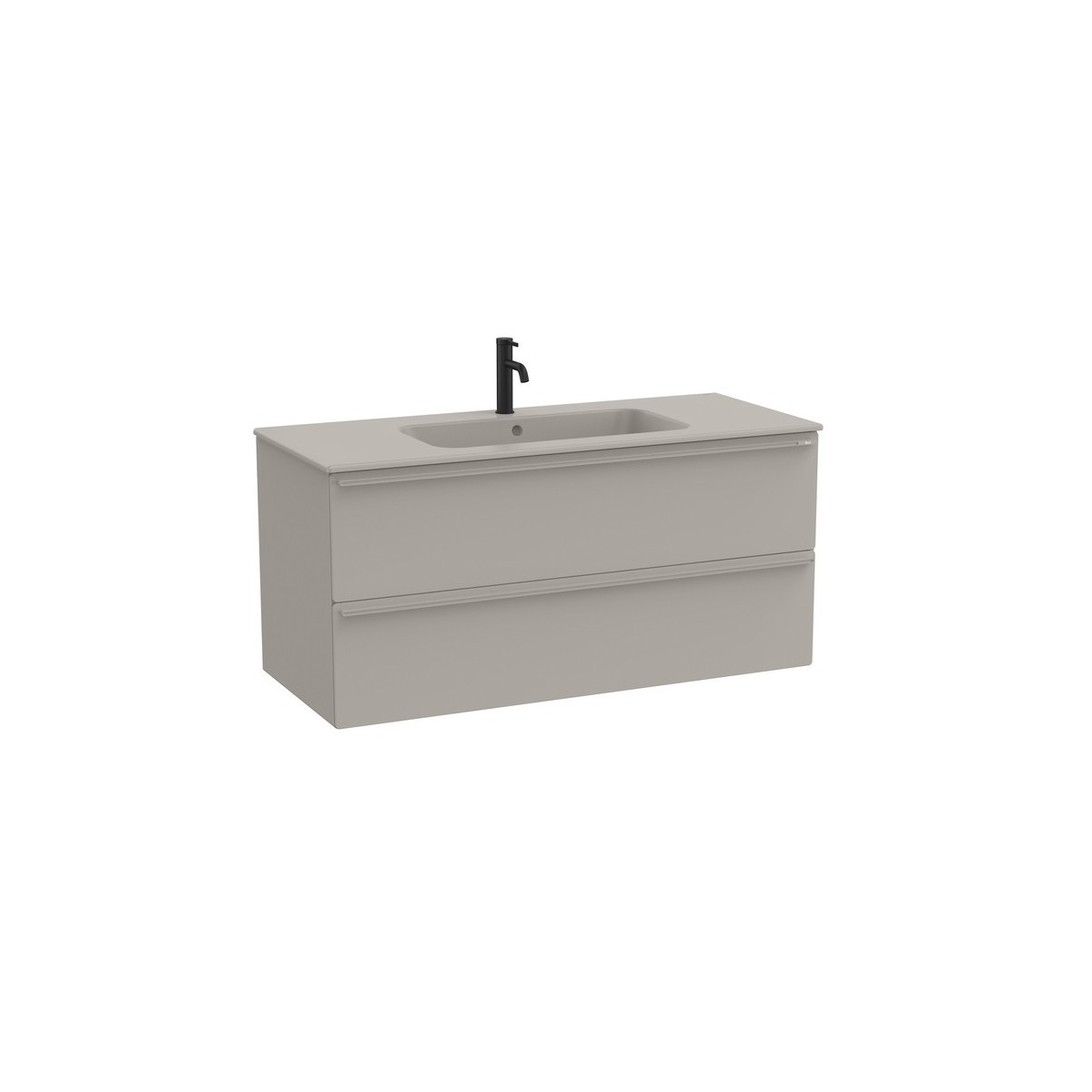 Volia unik meuble 2 tiroirs gris mat et lavabo en céramique gris mat 1200 mm - ROCA A852542510 