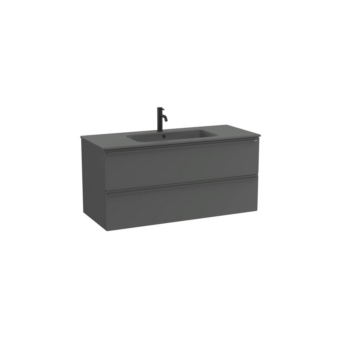 Volia unik meuble 2 tiroirs onyx mat et lavabo en céramique onyx mat 1200 mm - ROCA A852542531 