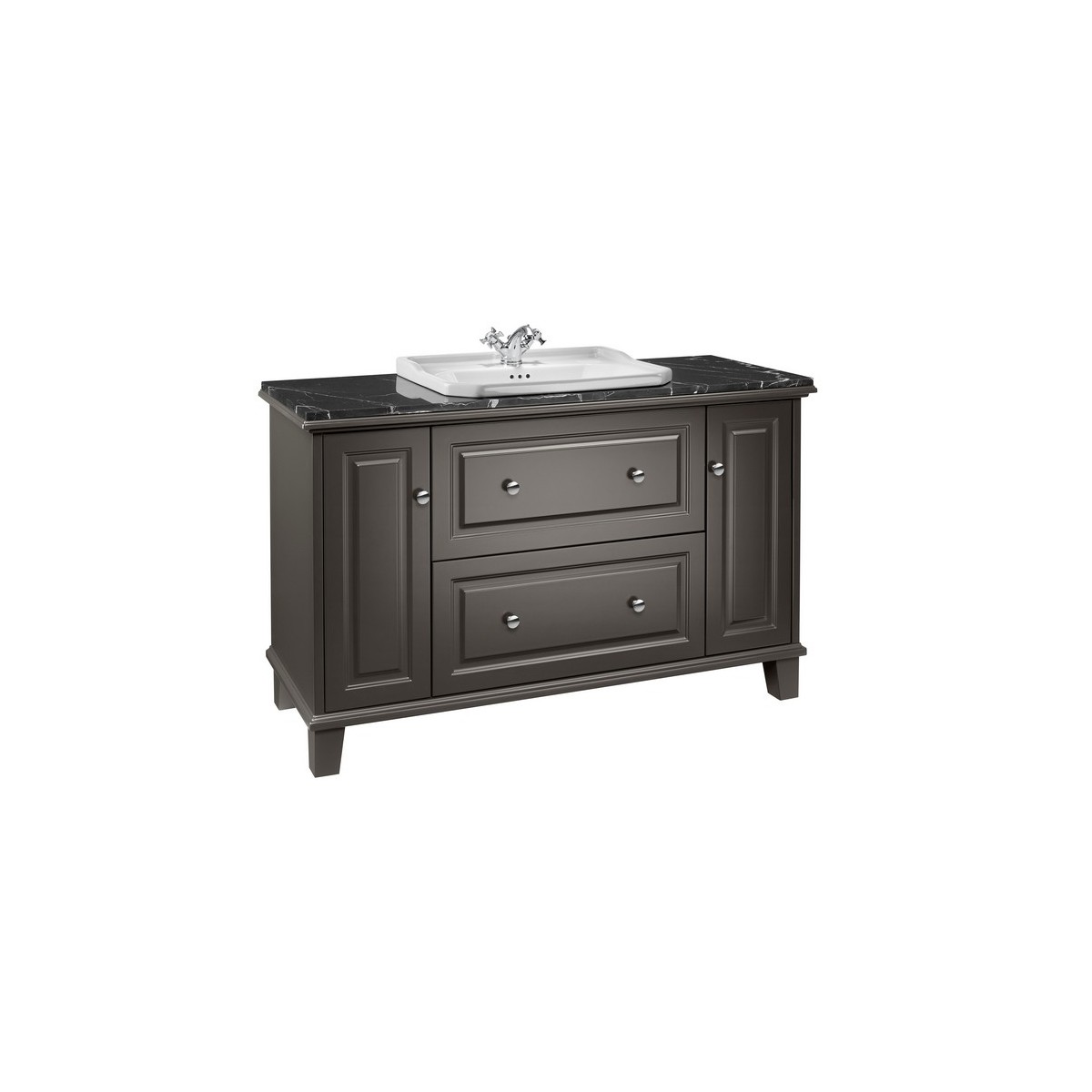 Carmen meuble pour vasque à encastrer de 600 mm base 1300 mm noir mat - ROCA A858088523 