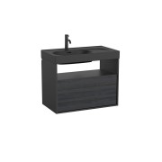 Meridian meuble 2 tiroirs et 1 niche noir mat et ébène 800 mm - ROCA A858107610 