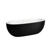 Ilbagnoalessi baign en sentec 1850x800x590mm noir mat ext et blanc mat intérieur - LAUFEN H2209720650001 