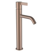Kartell mitigeur de lavabo rehaussé bec fixe 125mm ss vidage pvd or rosé brossé - LAUFEN H3113381681201 