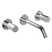 Kartell laufen mitigeur de lavabo 2 poignées encastré bec 175mm chromé - LAUFEN H3123360041201 