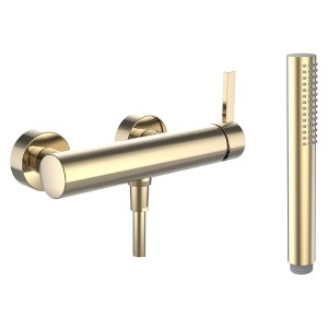 Kartell • laufen mitigeur de douche mural avec garniture de douche pvd doré - LAUFEN H3313370011411 