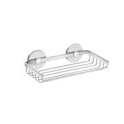 Cana porte-savon grille 20x11 cm à coller chromé chromé 200x112x55 mm - LAUFEN H3851310040001 