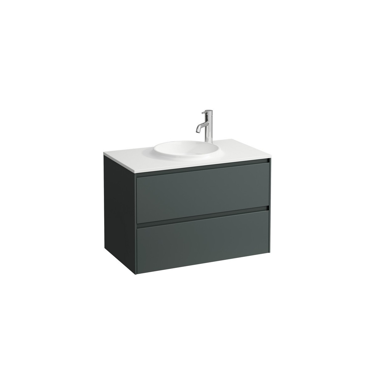 Lani meuble 800 2 tiroirs compatible avec lav h814074 gris traffic 770x440x515 - LAUFEN H4042621122661 