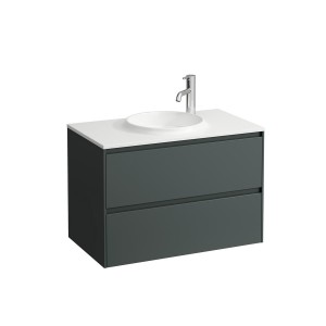 Lani meuble 800 2 tiroirs compatible avec lav h814074 gris traffic 770x440x515 - LAUFEN H4042621122661 