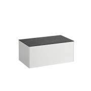 Sonar meuble sans déc 775 avec un tiroir blc mat plan noir marquina 775x455x340 - LAUFEN H4054100341431 