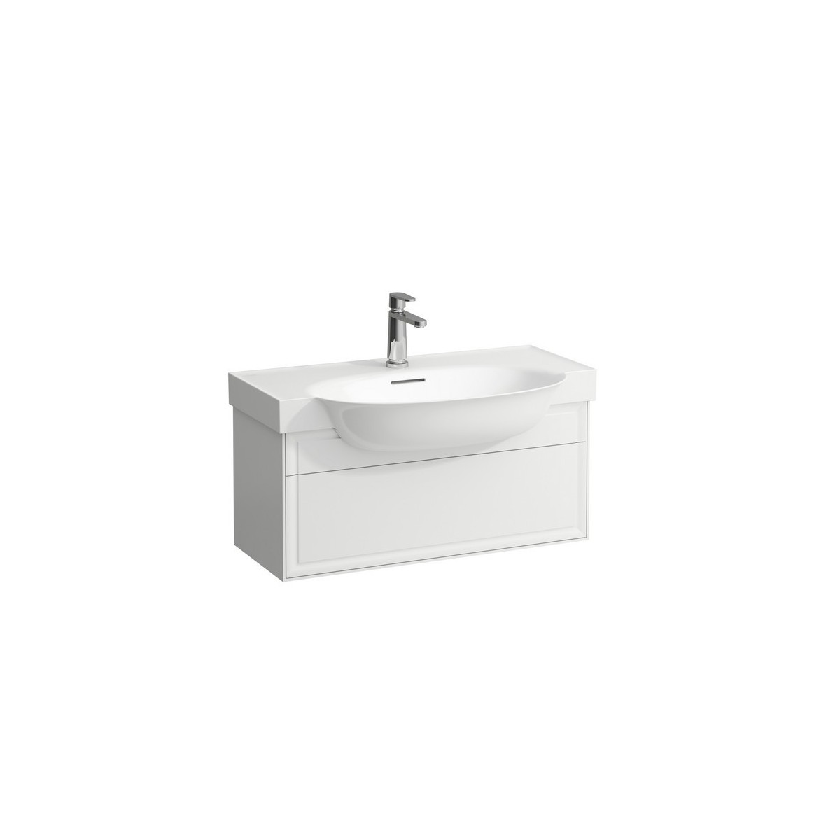 The new classic meuble 1 tiroir pour lavabo 813855 775x315x345mm blanc mat - LAUFEN H4060410851701 
