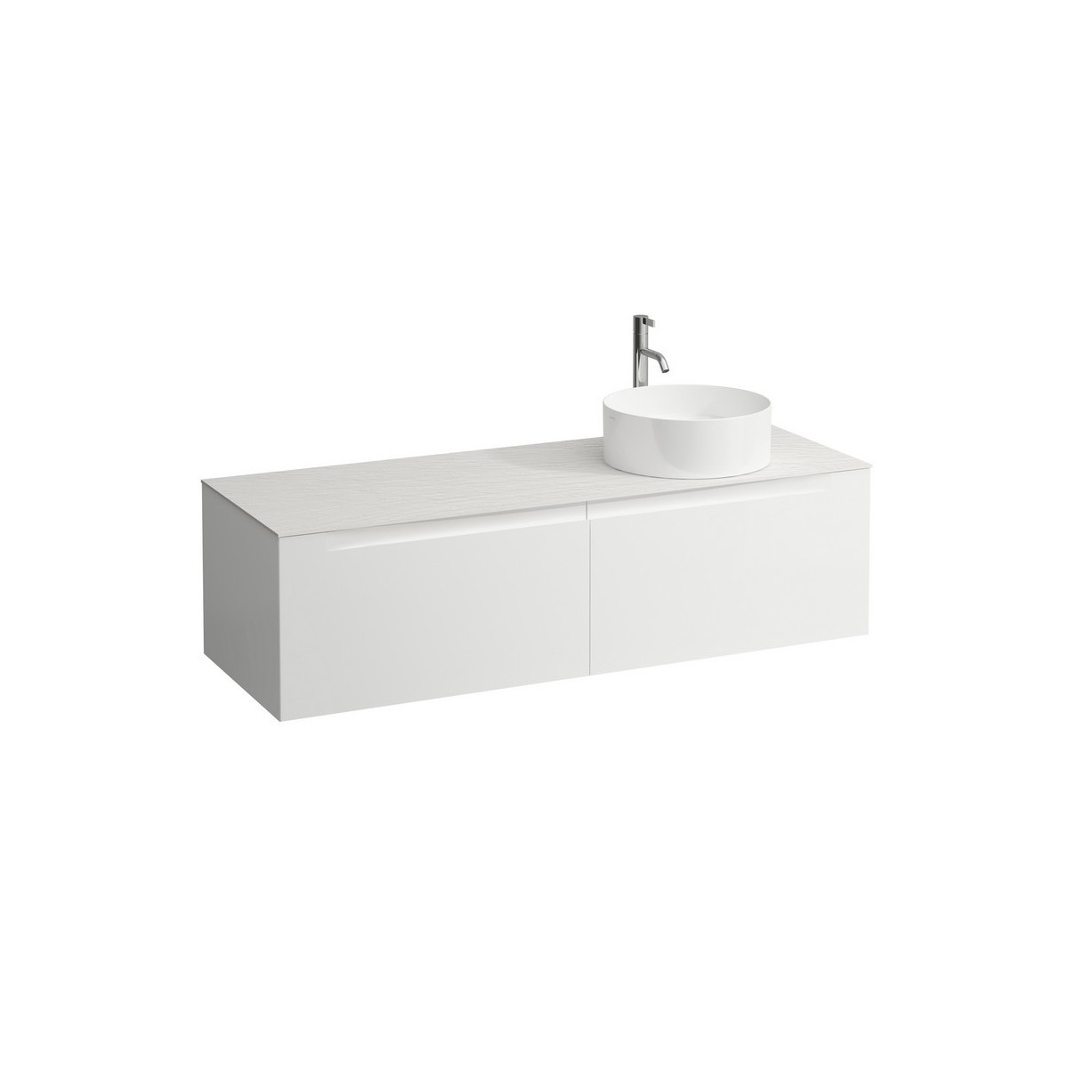 Arun 1400 2t avec découpe à dte plan ardesia bianca percé 1t multicolour - LAUFEN H4141371519991 