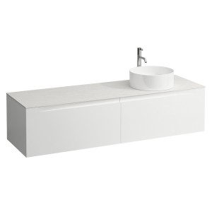 Arun 1600 2t avec découpe à dte plan ardesia bianca percé 1t multicolour - LAUFEN H4141471519991 