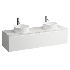 Arun 1600 2t découpe à gche et à dte plan ardesia bianca percé 1t multicolour - LAUFEN H4141491519991 