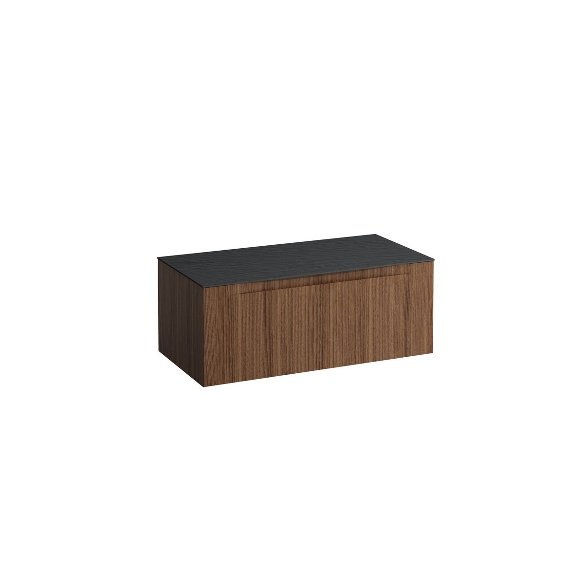 Arun meuble 1000 1t sans découpe plan ardesia nera noce canaletto/verre blanc - LAUFEN H4151101516301 