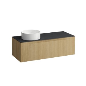 Arun meuble 1200 1t avec découpe à gche plan ardesia nera special colour - LAUFEN H4151221519901 