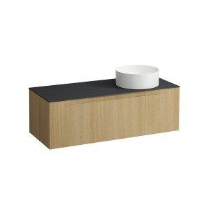 Arun meuble 1200 1t avec découpe à dte plan ardesia nera special colour - LAUFEN H4151231519901 