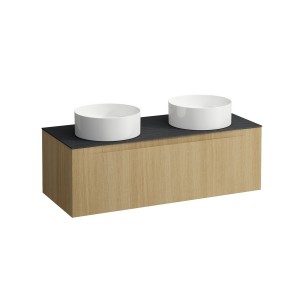 Arun 1200 1t avec découpe à gche et à dte plan ardesia nera special colour - LAUFEN H4151241519901 