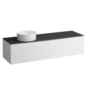 Arun meuble 1600 2t avec découpe à gche plan ardesia nera multicolour - LAUFEN H4151421519991 