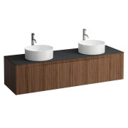 Arun 1600 2t déc à g et à d plan ardesia nera percé 1t noce canaletto/verre blc - LAUFEN H4151491516301 