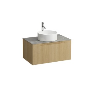 Arun 800 1t découpe centre plan piasentina grigio percé 1t special colour - LAUFEN H4161051519901 