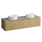 Arun 1600 2t avec découpe à gche et à dte plan piasentina grigio chêne clair - LAUFEN H4161441512501 