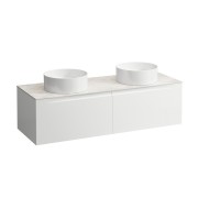Arun 1400 2t avec découpe à gche et à dte plan botticino crema multicolour - LAUFEN H4171341519991 