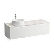 Arun 1400 2t avec découpe à gche plan botticino crema percé 1t multicolour - LAUFEN H4171361519991 