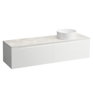 Arun meuble 1600 2t avec découpe à dte plan botticino crema multicolour - LAUFEN H4171431519991 