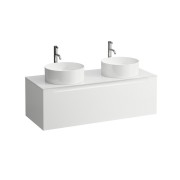 Arun 1200 1t déc à g et d plan en verre dépoli ton sur ton percé 1t multicolour - LAUFEN H4181291519991 