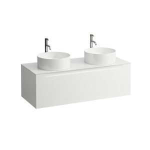 Arun 1200 1t déc à g et d plan en verre dépoli ton sur ton percé 1t multicolour - LAUFEN H4181291519991 