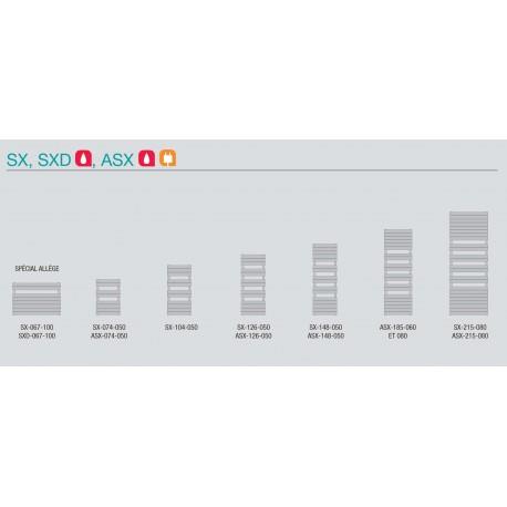 Sèche-serviette ACOVA - REGATE MIXTE avec télécommande 377W / 300W - ASX-074-050/GF