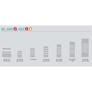 Sèche-serviette ACOVA - REGATE MIXTE avec télécommande 377W / 300W - ASX-074-050/GF