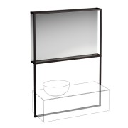 Ilbagnoalessi miroir avec cadre noir mat éclairé pr meuble sous vasque 1200 - LAUFEN H4305010972711 
