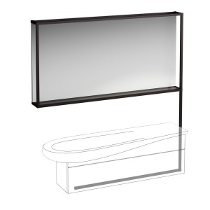 Ilbagnoalessi miroir cadre noir mat éclairé 1600 pr lav 814971 et meuble 430451 - LAUFEN H4305020972711 