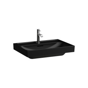 Meda lavabo mural ou à poser sur meuble noir mat 650x460x80 mm - LAUFEN H8101147161111 