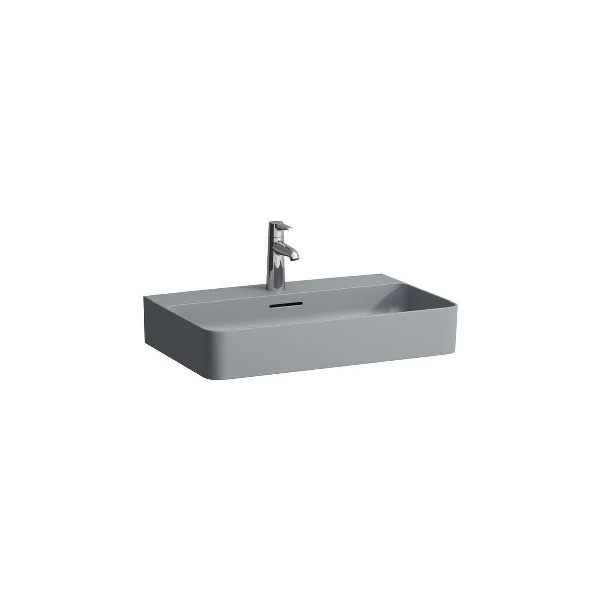 Val lavabo mural ou à poser sur meuble non percé 650x420x115mm graphite mat - LAUFEN H8102847581091 