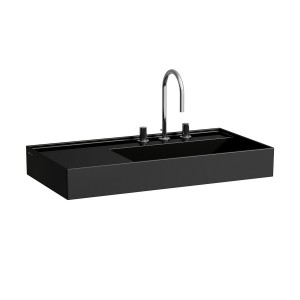 Lavabo asymétrique gauche kartell 90x46 noir br - LAUFEN H8103390201121 