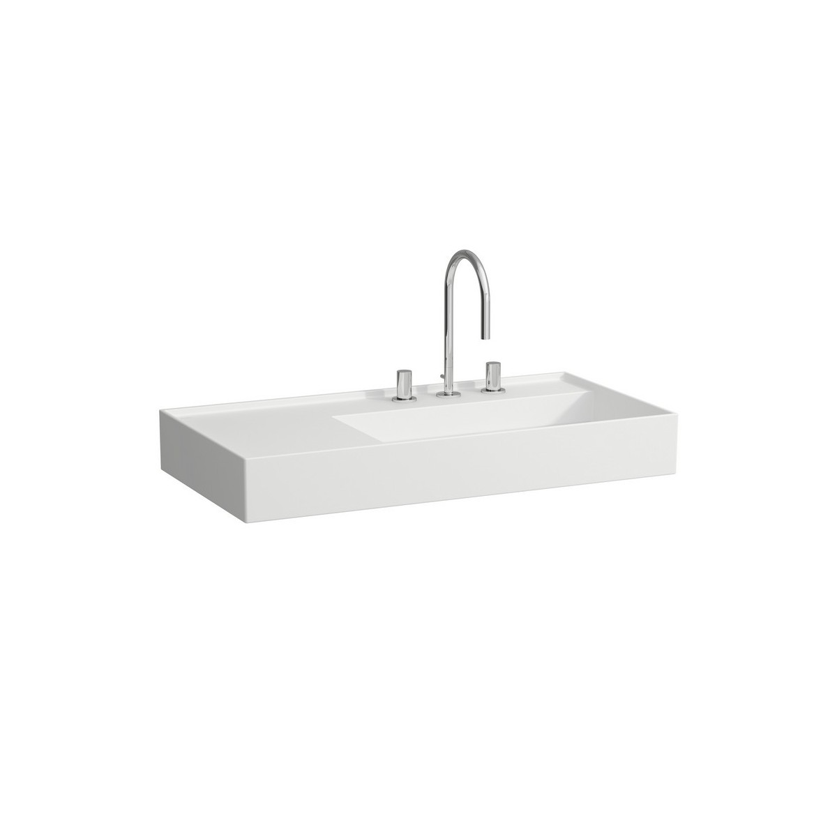 Lavabo asymétrique gauche kartell 90x46 blanc mat - LAUFEN H8103397571121 