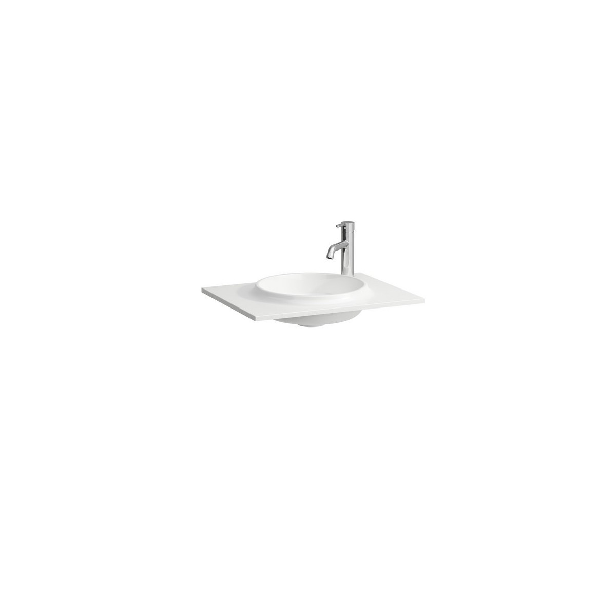 Lani lavabo à poser sur meuble slim en marbond blc mat 580x445x130 - LAUFEN H8140737571141 