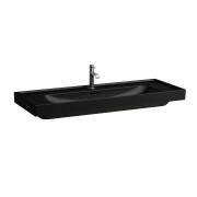 Meda lavabo mural ou à poser sur meuble noir mat 1200x460x80 mm - LAUFEN H8141117161581 