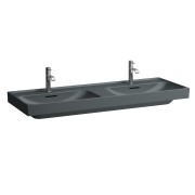Meda lavabo double mural ou à poser sur meuble graphite mat 1300x460x80 mm - LAUFEN H8141127581081 